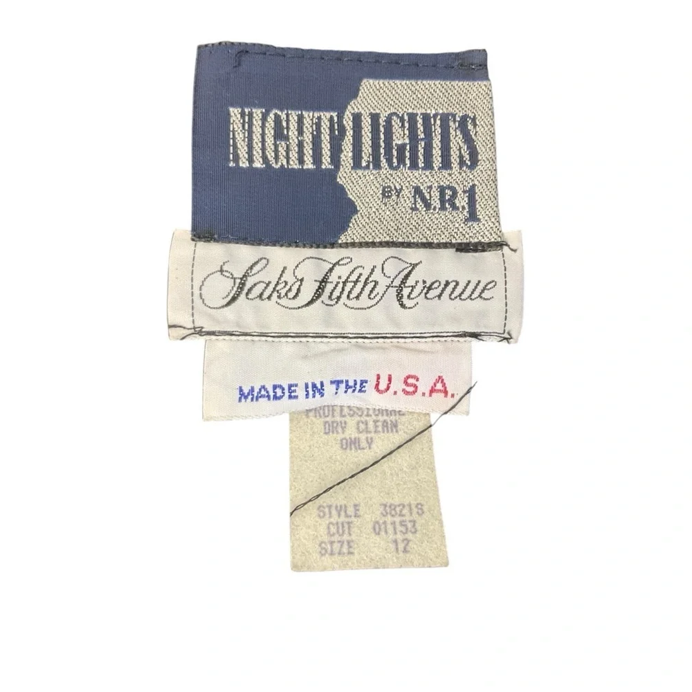 Vintage Saks Fifth Avenue Night Lights Black Velvet Gold Studded Jacket